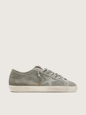 Super-Star LTD pour homme en daim vert perforé avec étoile en daim assortie