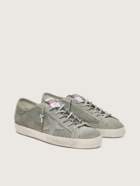 Super-Star LTD pour homme en daim vert perforé avec étoile en daim assortie