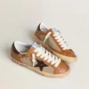 Super-Star LTD pour homme en laine beige avec étoile en cuir marron et empiècements camel