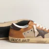 Super-Star LTD pour homme en laine beige avec étoile en cuir marron et empiècements camel