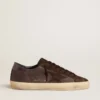 Super-Star LTD pour homme en nubuck marron avec étoile en daim et languette de talon en cuir violet