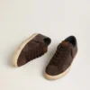 Super-Star LTD pour homme en nubuck marron avec étoile en daim et languette de talon en cuir violet