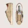 Super-Star LTD pour homme en toile beige avec étoile en cuir noir