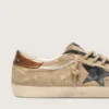 Super-Star LTD pour homme en toile beige avec étoile en cuir noir
