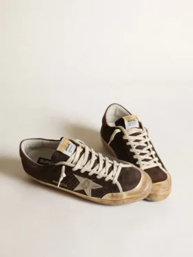 Super-Star Penstar pour homme en daim marron avec une étoile platine