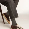 Super-Star Penstar pour homme en daim marron avec une étoile platine