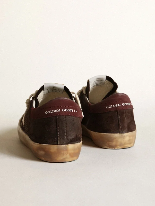 Super-Star Penstar pour homme en daim marron avec une étoile platine