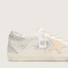 Super-Star pour femme avec cristaux Swarovski et étoile en cuir gris fumé
