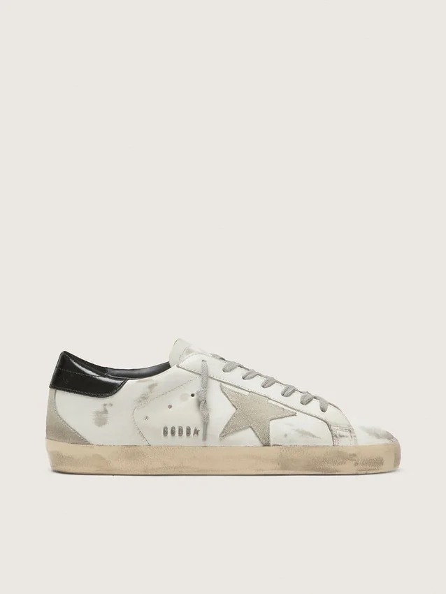 Super-Star pour homme avec languette de talon noire et lettrage à clous métalliques