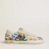 Super-Star pour femme avec perles multicolores et étoile en daim beige