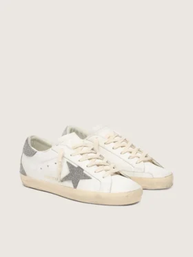 Super-Star pour femme avec étoile en cristaux Swarovski argentés et languette au talon