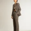 Super-Star pour femme avec étoile pailletée grise et languette de talon en cuir nude