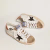 Super-Star pour femme avec étoile pailletée noire et languette de talon rose