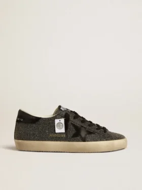 Super-Star pour femme en cristaux Swarovski noirs avec étoile en daim noir