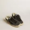 Super-Star pour femme en cristaux Swarovski noirs avec étoile en daim noir