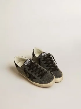 Super-Star pour femme en cristaux Swarovski noirs avec étoile en daim noir