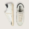 Super-Star pour homme en cuir blanc avec étoile perforée