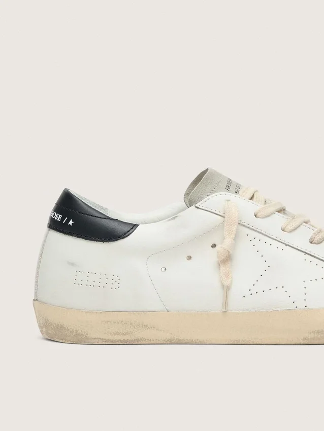Super-Star pour homme en cuir blanc avec étoile perforée