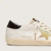 Super-Star pour femme en cuir blanc avec étoile Swarovski dorée