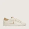 Super-Star pour femme en cuir blanc vieilli avec étoile ton sur ton