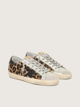 Super-Star pour femme en cuir imprimé léopard