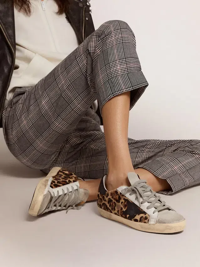 Super-Star pour femme en cuir imprimé léopard