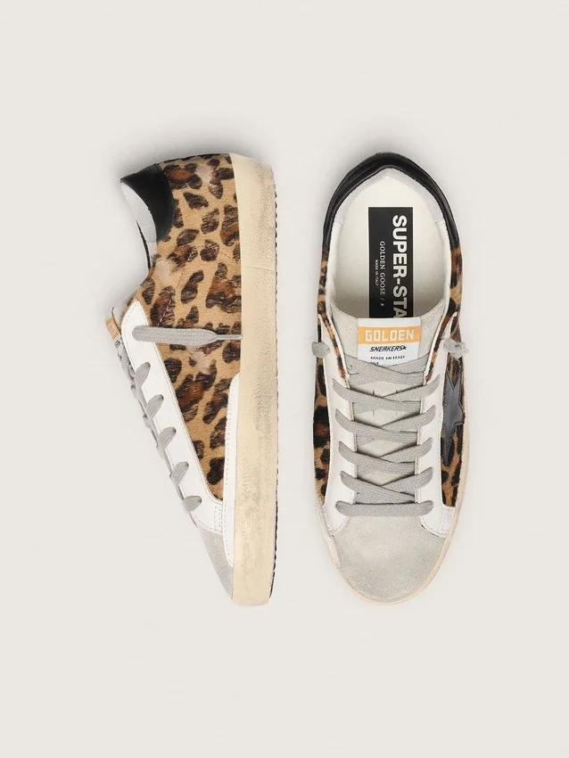 Super-Star pour femme en cuir imprimé léopard