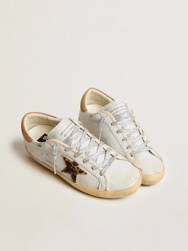 Super-Star pour femme en cuir nappa avec étoile en cuir de poney et languette de talon en daim