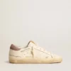 Super-Star pour femme en cuir nappa avec étoile perforée et languette de talon en daim