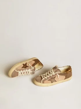 Super-Star pour femme en daim avec étoile en cuir et languette de talon en peau de poney