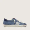 Super-Star pour femme en daim bleu denim avec étoile pailletée argentée