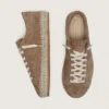 Super-Star pour homme en daim couleur tabac avec étoile en daim beige et semelle en corde