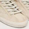 Super-Star pour homme en daim crème avec étoile perforée et insert de perles