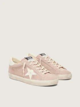 Super-Star pour femme en daim rose poudré avec étoile blanche