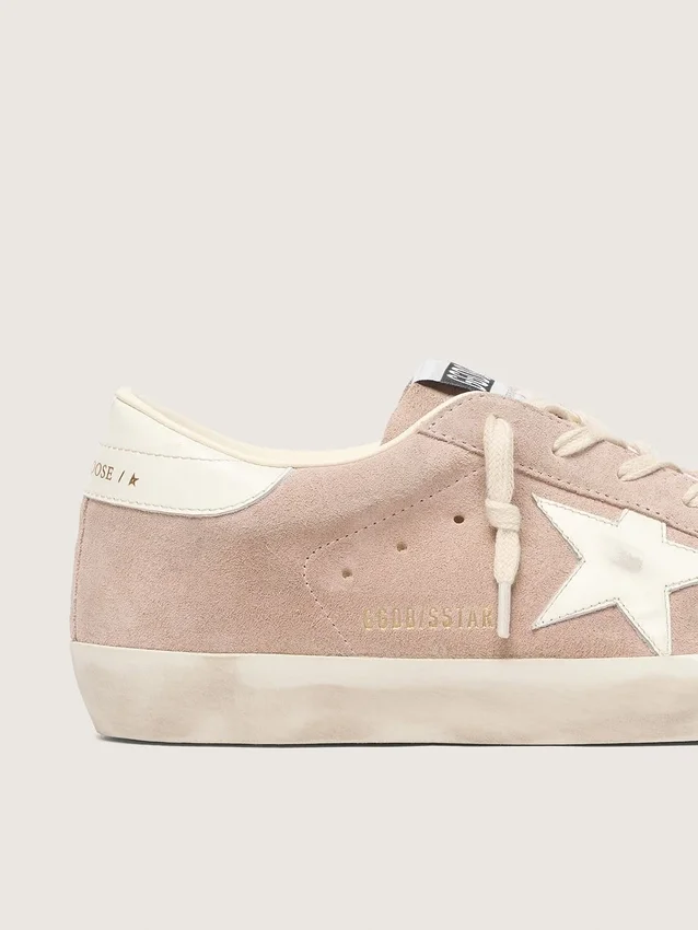 Super-Star pour femme en daim rose poudré avec étoile blanche