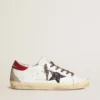 Super-Star pour femme en nappa avec étoile pailletée et languette de talon en nappa rouge