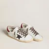 Super-Star pour femme en nappa avec étoile pailletée et languette de talon en nappa rouge