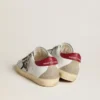 Super-Star pour femme en nappa avec étoile pailletée et languette de talon en nappa rouge