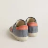 Super-Star pour femme en nubuck bleu avec étoile et languette de talon en daim rose