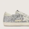 Super-Star pour femme en paillettes argentées avec étoile en daim gris glacé