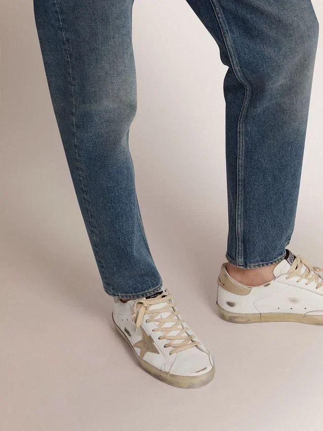 Super-Star pour homme avec bordure et lettrage pailletés dorés