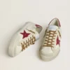 Super-Star pour homme avec étoile en cuir rouge et empiècements en daim beige