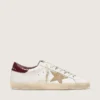 Super-Star pour homme avec étoile en daim couleur sable et languette de talon en cuir à imprimé croco rouge