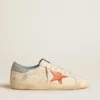 Super-Star pour homme avec étoile imprimé crocodile et languette de talon bleu argenté