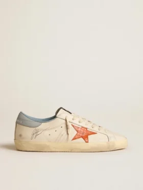Super-Star pour homme avec étoile imprimé crocodile et languette de talon bleu argenté