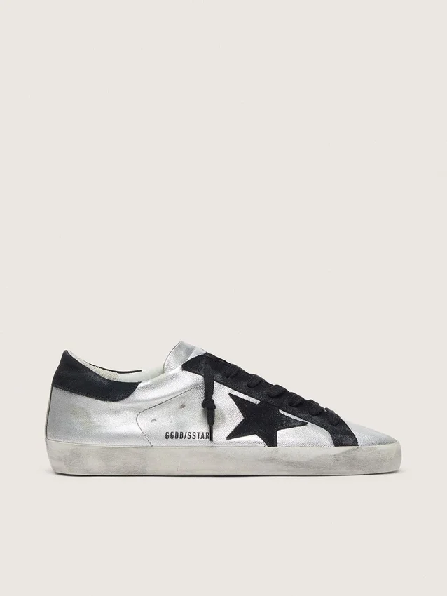 Super-Star pour homme en cuir argenté