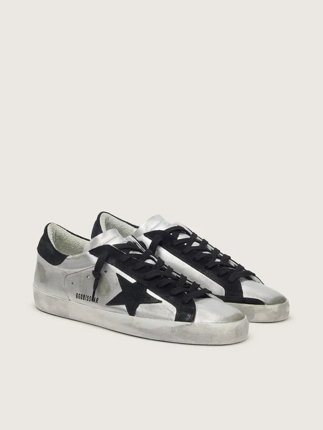Super-Star pour homme en cuir argenté