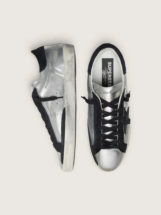 Super-Star pour homme en cuir argenté