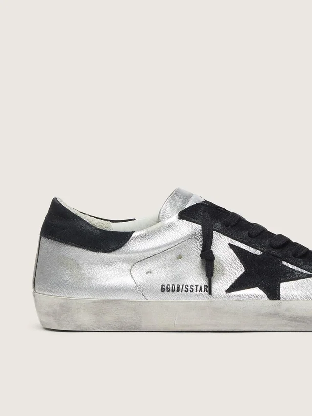 Super-Star pour homme en cuir argenté