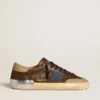 Super-Star pour homme en cuir avec étoile en cuir bleu et languette de talon en nubuck beige